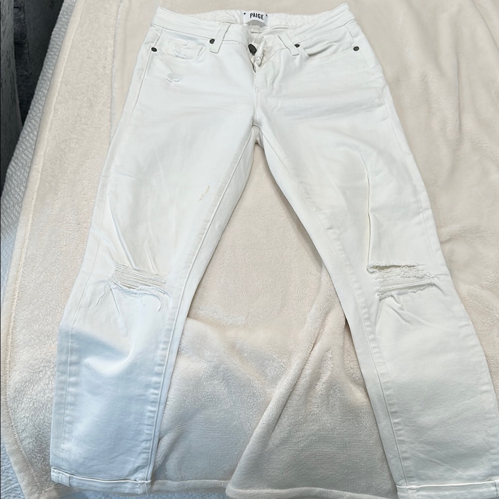 Paige White Distressed Jeans